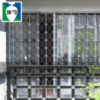 坤寧內置活動伸縮推拉式錳鋼折疊客廳防盜窗防護窗防盜網舊城改造