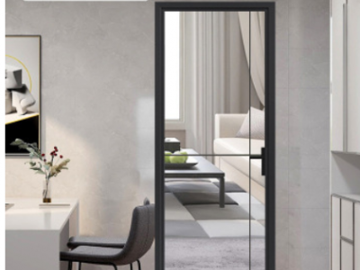 16極窄邊框鋁鈦鎂合金衛生間門廁所門簡約廚房門鋼化玻璃平開門