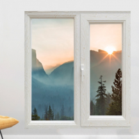 華建75系列3D木紋斷橋鋁門窗斷橋鋁合金封陽臺封露臺北京斷橋鋁窗