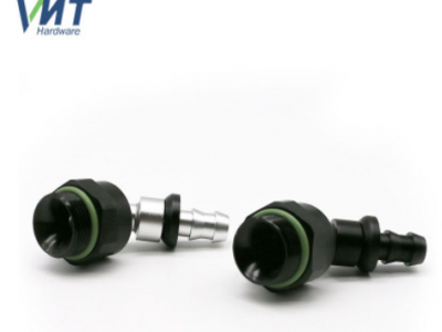 汽車改裝機油散熱器快速接頭 橡膠油管推鎖式油冷接頭 AN6-45度