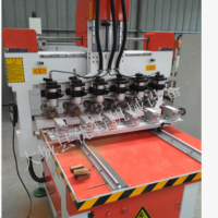 多頭立體四軸雕刻機 多刀頭旋轉軸雕刻機 工藝品彈弓伺服雕刻機