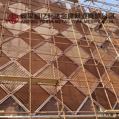 河北鐵領廠家按需定制鋁板幕墻網/裝飾鋁板網/鋁板網吊頂網等可鑲邊框鋸邊 安平實體廠家供應物美價優