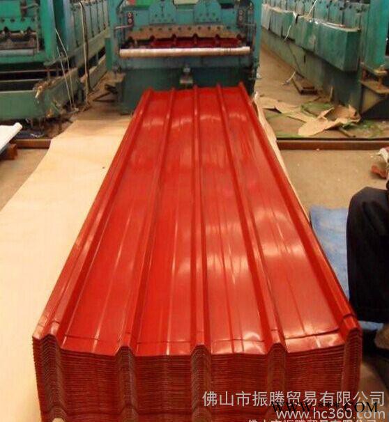 顏色的彩鋼板，彩瓦板  瓦楞板 天藍 荷葉綠彩涂板