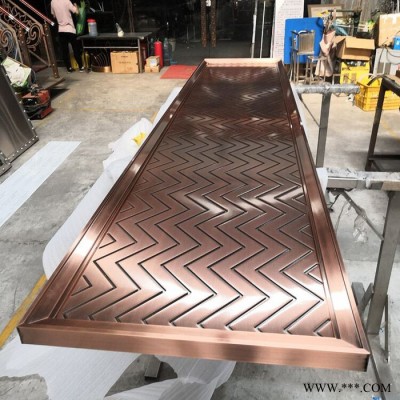 吉達旺供應山水畫鋁板鍍銅屏風 拉絲香檳金客廳鋁鏤空屏風 酒吧黑鈦拉絲浮雕立體鋁屏風 鋁板屏風