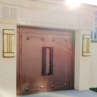 廠家定制鋁板雕刻祥云大拉手別墅仿古銅拉手銅藝大門**雕刻豪華紅古銅鋁板拉手