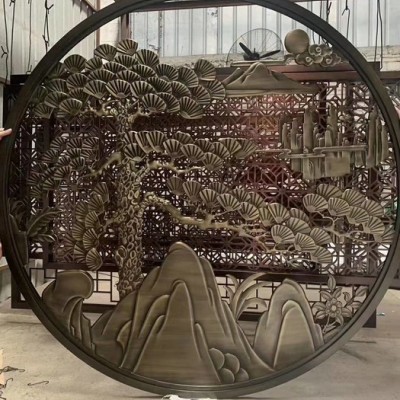 佛山廠家定制雙面拉絲玫瑰金鋁板鏤空花格 鏡面K金鋁激光花格