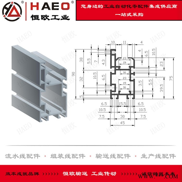 蘇州恒歐工業自動化有限公司 流水線鋁型材生產廠家 倍速鏈鋁型材價格 輸送線鋁型材 鋁型材零配件
