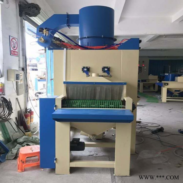 **鋁型材自動噴砂機 自動通過式噴沙機 鋁合金輸送式噴砂機