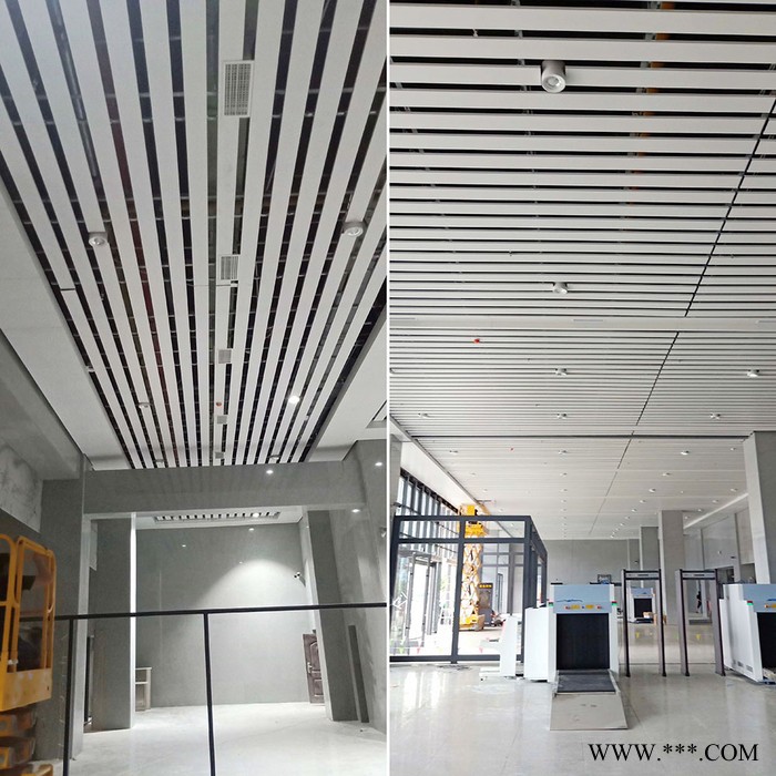 粵藝佰150寬鋁條形扣板售票廳吊頂，高鐵站臺吊頂200寬條形鋁板天花定制