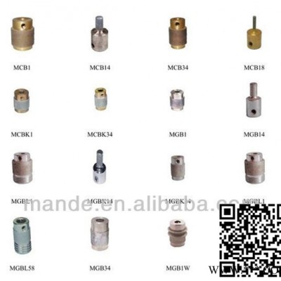 曼德MGB34金剛石DIY工具配件碗型鋼絲輪鋁型材切割機限位環鍍鉻磨頭金剛石顆粒磨輪配件玻璃五金電動工具