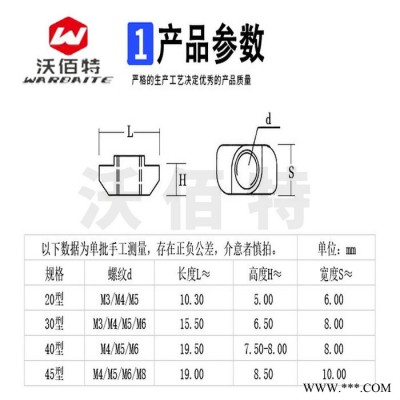 鋁型材螺母 歐標 304T型螺母 船型螺母 20/30/40/45型 M3M4M5M