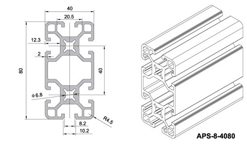 供應虎標多種型號 來圖加工4080工業鋁型材流水線型材廠家