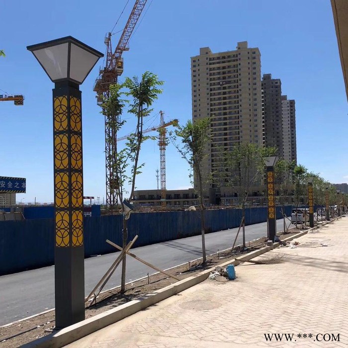 常州3米4米5米FNZH伍玖照明JGD586四川達州園林廣場中式綠化太陽能鋁型材歐式庭院燈景觀燈柱廠家路燈方燈批發