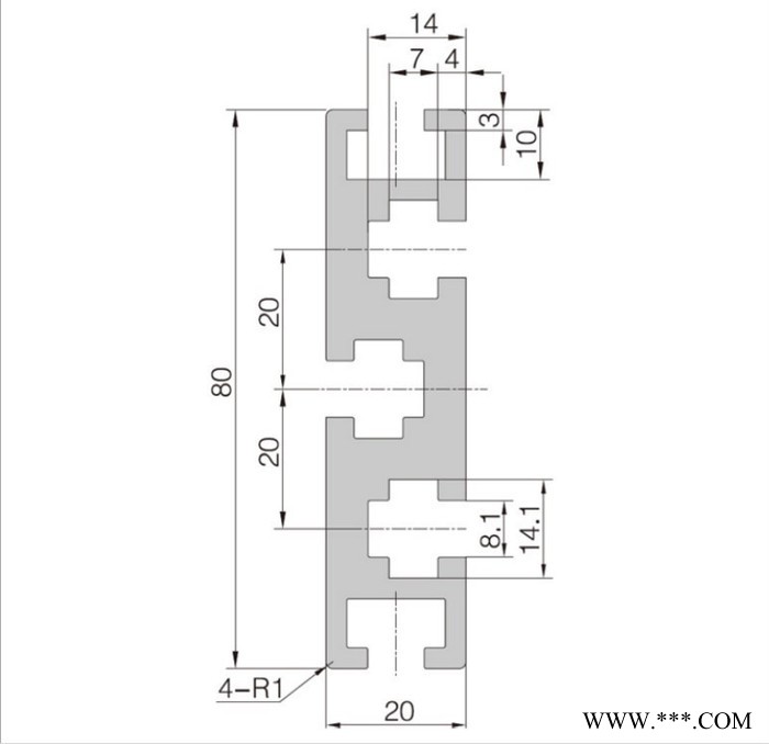 2080W加寬型材鋁制品工字鋁雕刻機面板工業鋁型材鋁型材