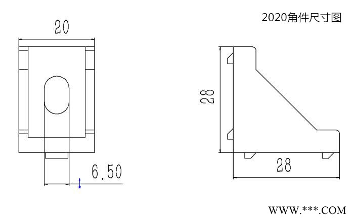 2020角碼 角件 工業鋁型材專用直角連接件 2020角件，角碼100只