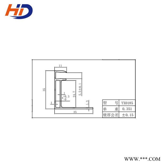 YX0185  太陽能鋁邊框 電池板邊框組件 工業鋁型材 led太陽能邊框