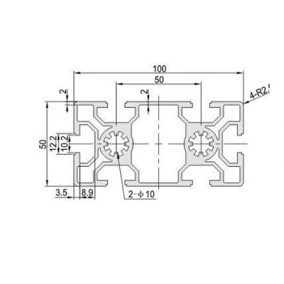 5050角鋁型材 90度直角角鋁工業鋁型材 材質6063-t