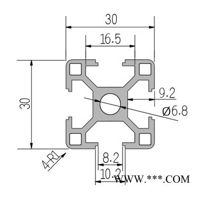 貝派BP-8-3030工業(yè)鋁型材可定做，深加工，歡迎咨詢。