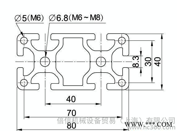 P8 80x40S M  工業鋁型材 鋁型材 流水線鋁材 型