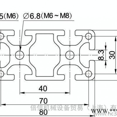 P8 80x40S M  工業鋁型材 鋁型材 流水線鋁材 型