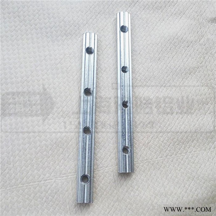 國標鋁型材配件加長T型滑塊一字連接件30-40型材直槽連接對