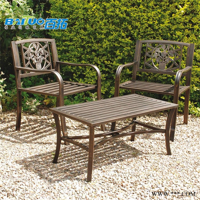 岳陽(yáng)陽(yáng)臺(tái)用桌椅(鋁合金)室外桌椅組合 戶外鋁鑄桌椅裝飾圖片