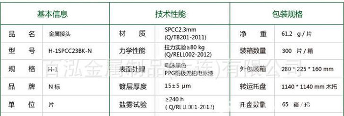 線棒接頭 | 金屬連接件 | 電泳連接件（H-1）
