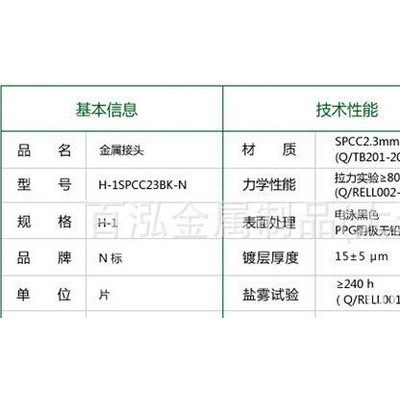 線棒接頭 | 金屬連接件 | 電泳連接件（H-1）