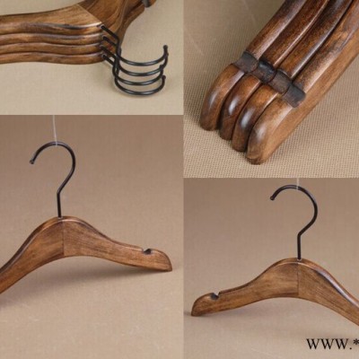 **仿古實木兒童衣架 豪華實木衣撐 電泳黑荷木衣架