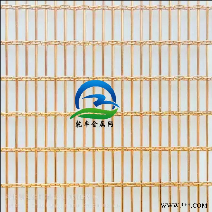乾卓金屬網 電鍍仿古做舊金屬網 土豪金幕墻網 金色扁條吊頂網