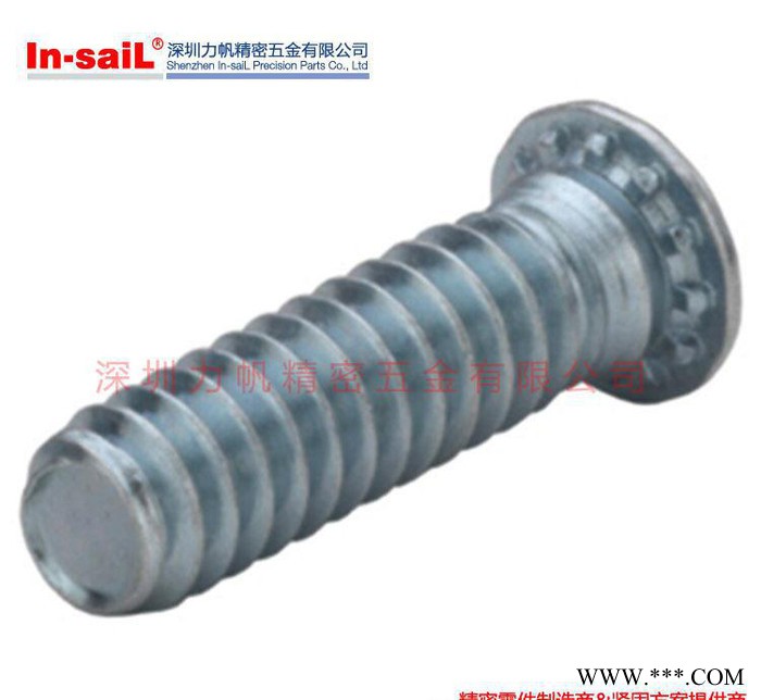 直銷 可定制國標電鍍碳鋼壓鉚螺絲 M6圓形壓鉚螺栓緊固件