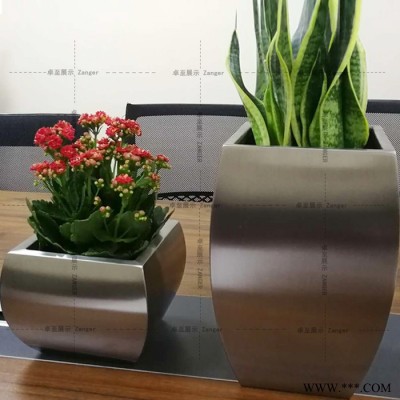 專業生產圓柱形圓錐形足球形花盆 拉絲金屬落地花盆花箱 花缽