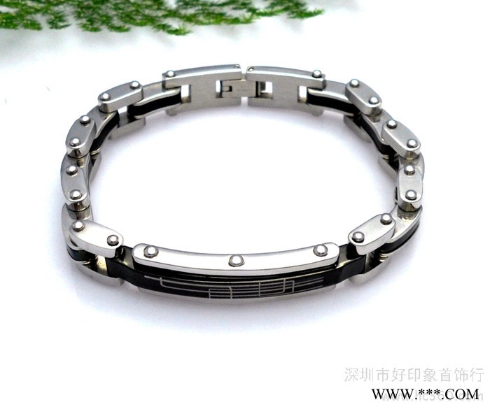 供應(yīng)電鍍黑色多節(jié)手鏈 流行手飾手鏈 男士飾品手鏈