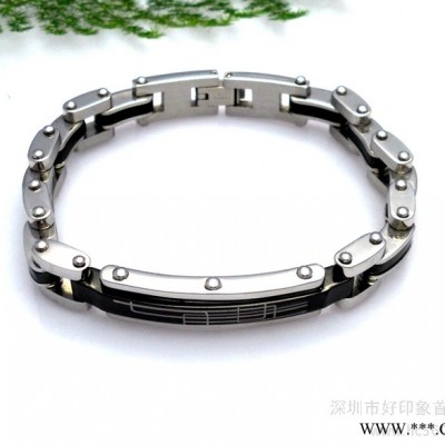 供應(yīng)電鍍黑色多節(jié)手鏈 流行手飾手鏈 男士飾品手鏈