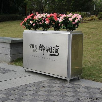 不銹鋼花箱商場組合花盆 定制組合花缽不銹鋼電鍍花盆廠家