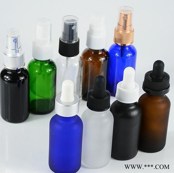 現貨 金蘋果 30ml藍色綠色黑色玻璃瓶波斯頓瓶波士頓瓶噴霧 精油瓶 煙油瓶 精華液瓶 分裝瓶.可噴涂 蒙砂 印刷 電鍍