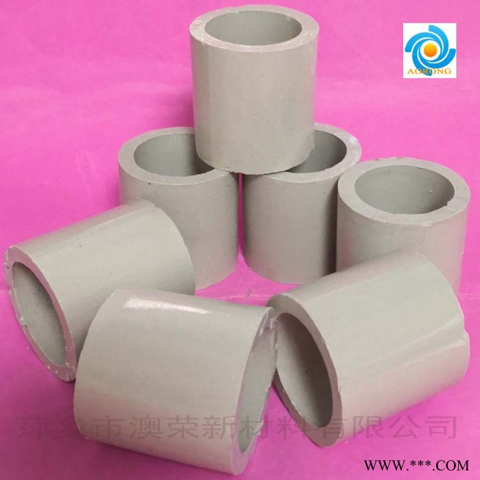 陶瓷釉面拉西環 上釉陶瓷拉西環填料 40%氧化鋁陶瓷拉西環 PVC聯產燒堿裝置脫氯塔陶瓷填料 釉面耐酸陶瓷填料 萍鄉澳榮