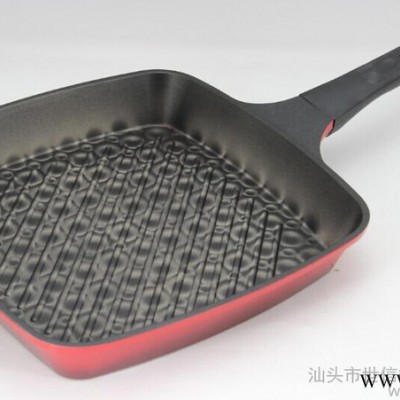 韓國進口 君圣斯 新貴系列 壓鑄鋁3D不粘涂層 朗彩娜27cm四方平底煎盤