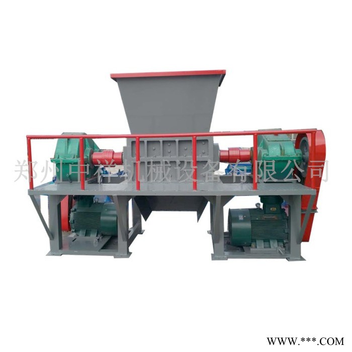 雙軸橡膠木材油漆桶塑料輪胎生活垃圾撕碎機 金屬彩鋼瓦廢鐵粉碎機
