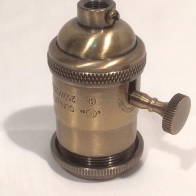 E26金屬燈頭 E26鋁鍍銅燈座 分段旋鈕開關(guān)燈座 原廠直銷