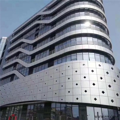 沖孔圖案鋁單板 個性化定制沖孔鋁板幕墻 廠家定制歐佰商場沖孔鋁板門頭