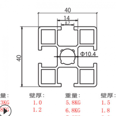 國標4040銀白鋁型材工業鋁合金型材40x40流水線工作臺框架機架